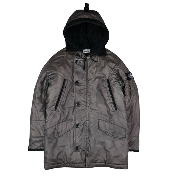 Stone Island 2012 Green Thermo Reflective Hooded Parka Jacket - Small