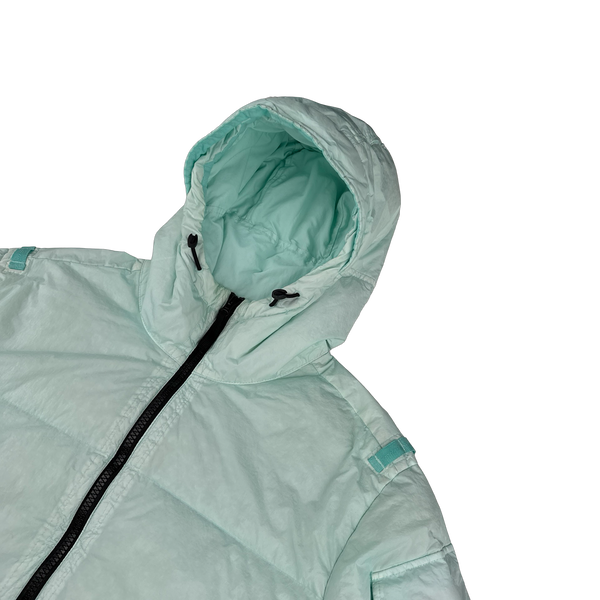 Stone Island 2022 Teal Crinkle R-NY Down Puffer Jacket - XL