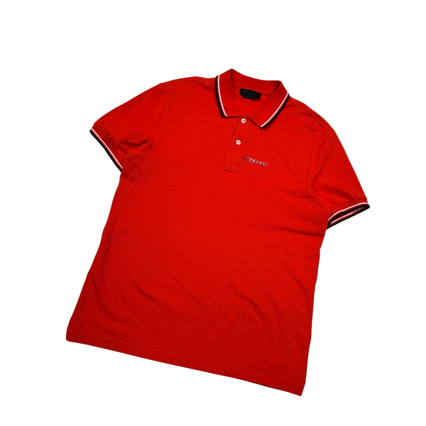 Prada Red Cotton Polo Shirt - Large