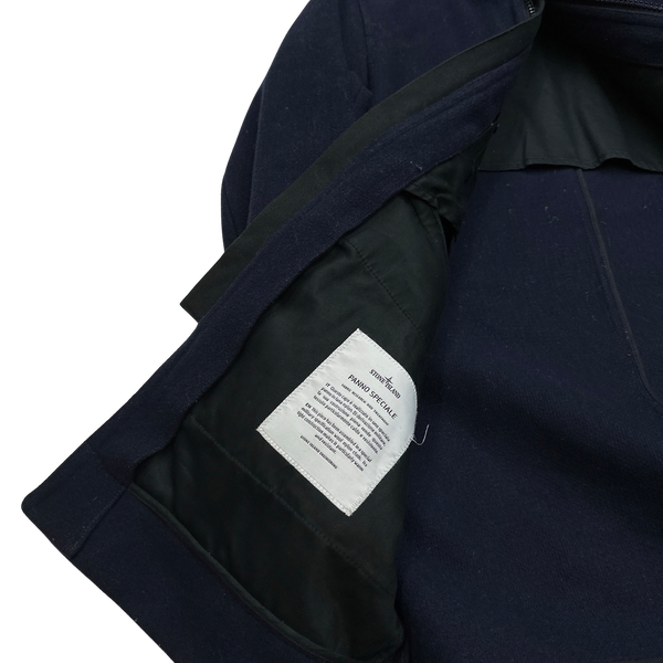 Stone Island 2017 Navy Panno Speciale Long Wool Jacket - Medium