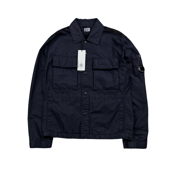 CP Company 50 Fili Tr-P Navy Buttoned Kan D Panel Coach Jacket - Small