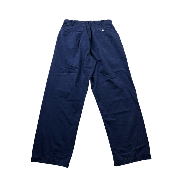 Stone Island 1990s Vintage Straight Fit Blue Trousers - 29”