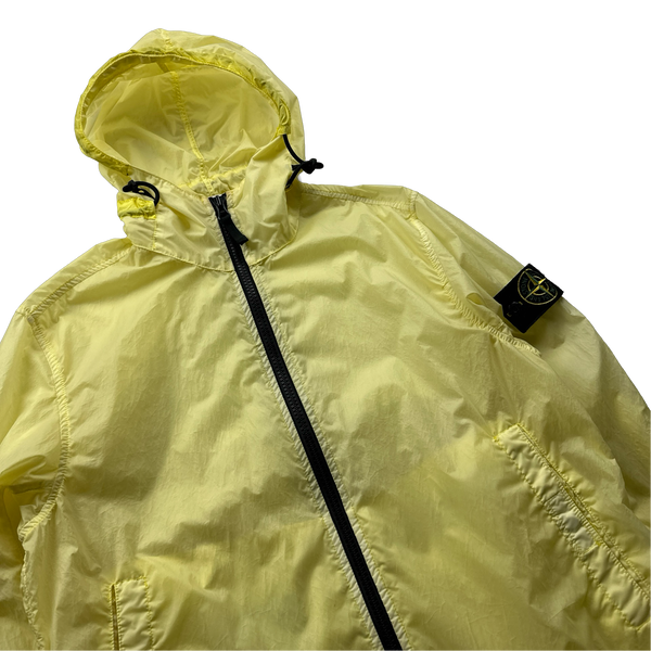 Stone Island Yellow Lamy Velour Hooded Jacket - Small