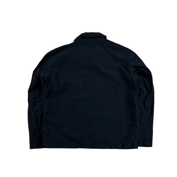 CP Company Rare Navy Nylon 000CP Spellout Bomber Jacket - Small