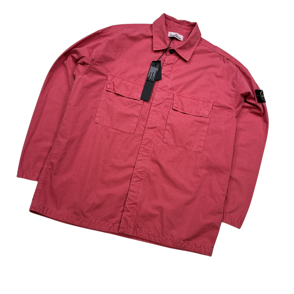 Stone Island 2023 Rose Pink Cotton Overshirt - Large