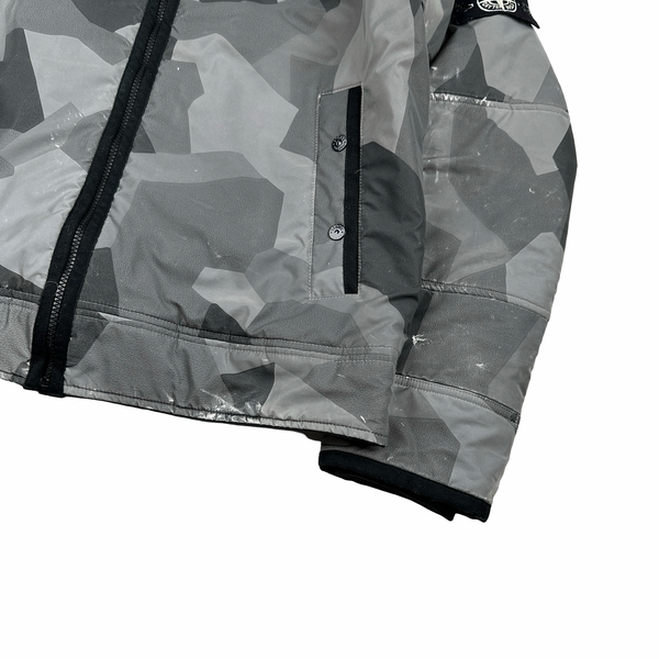 Stone Island 2012 Silver Fleece Lined Camo Reflective Jacket - Large