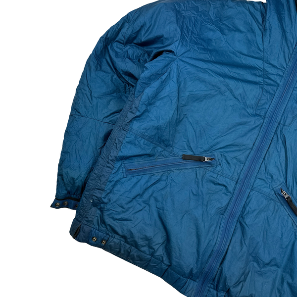 Stone Island 2009 Blue Down Filled Padded Mesh Badge Jacket - 3XL