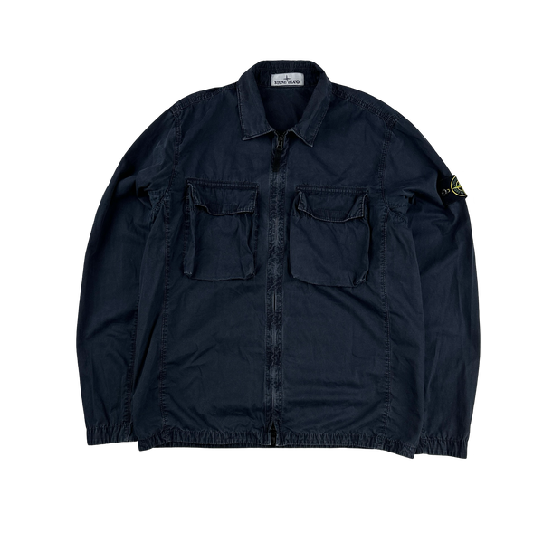 Stone Island 2022 Navy Double Pocket Overshirt - Medium