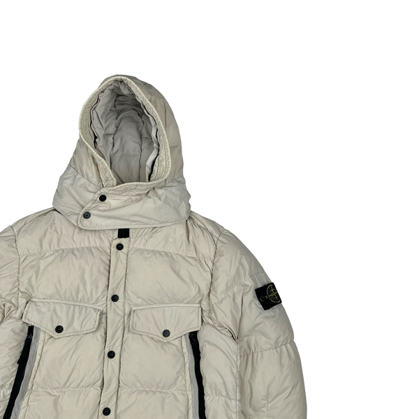 Stone Island 2016 Cream Organic Feel Tela Down Jacket - Large