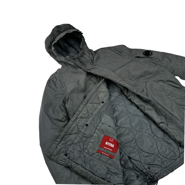 CP Company Grey Re Colour Nycra Lens Viewer Hooded Jacket - Large