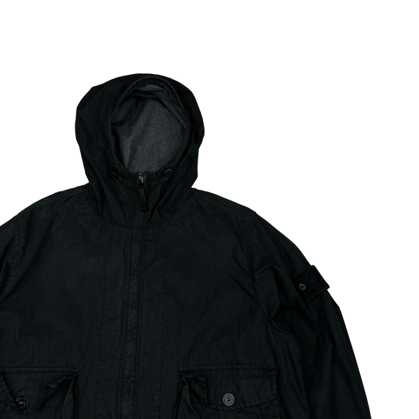 Stone Island 2019 Black 50 Fili Resinata Ghost Parka Jacket - Medium