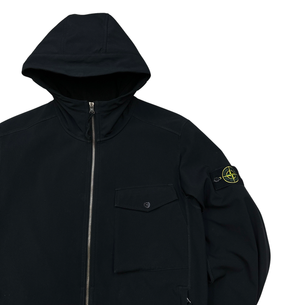 Stone Island Black Hooded Soft Shell Jacket XL Mat s Island