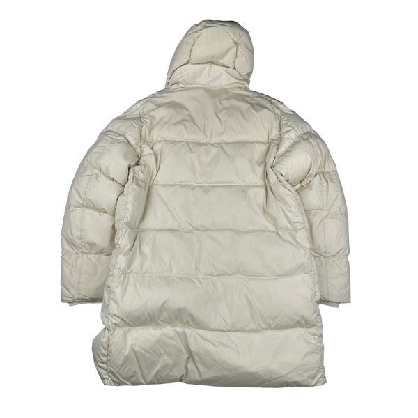 CP Company Cream Nycra Down Filled Puffer Long Jacket - Medium, Large, XL, XXL