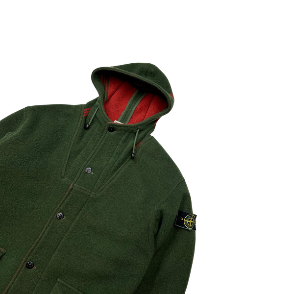 Stone Island 1988 Green And Red Montgomery Duffle Coat - Large