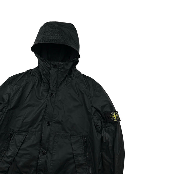 Stone Island 2012 Black Mussola Gommata Jacket - Small