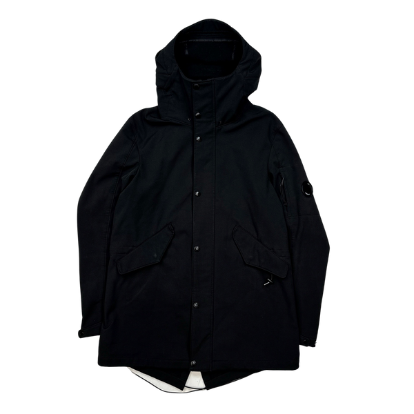 CP Company Black Fleece Lined Fishtail Soft Shell Parka - Large – Mat's ...