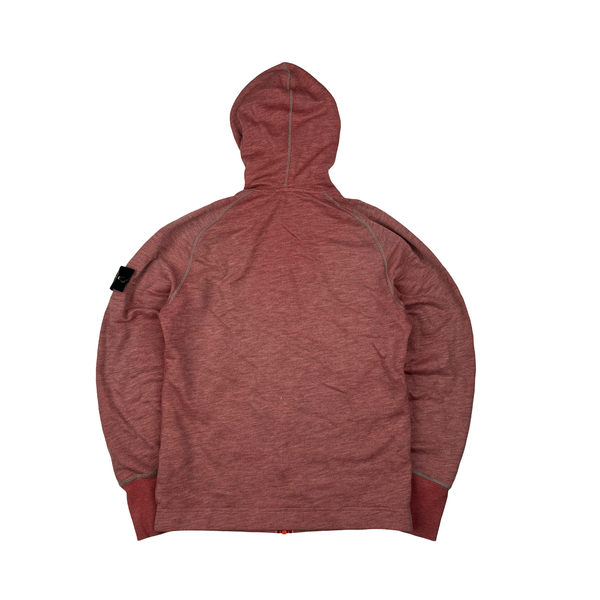 Stone Island 2016 Red Waffle Knit Hoodie - Small