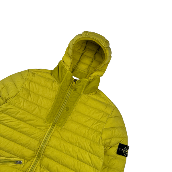 Stone Island 2019 Yellow Loom Woven Down Chambers Jacket - Medium