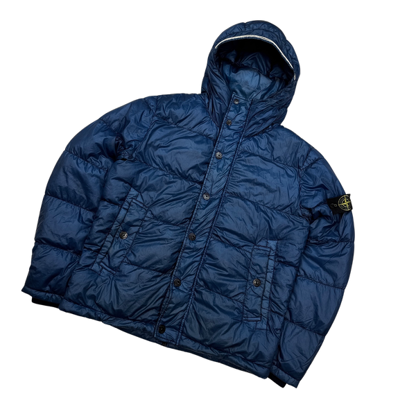 Stone Island 2013 Blue Garment Dyed Puffer Jacket - Large