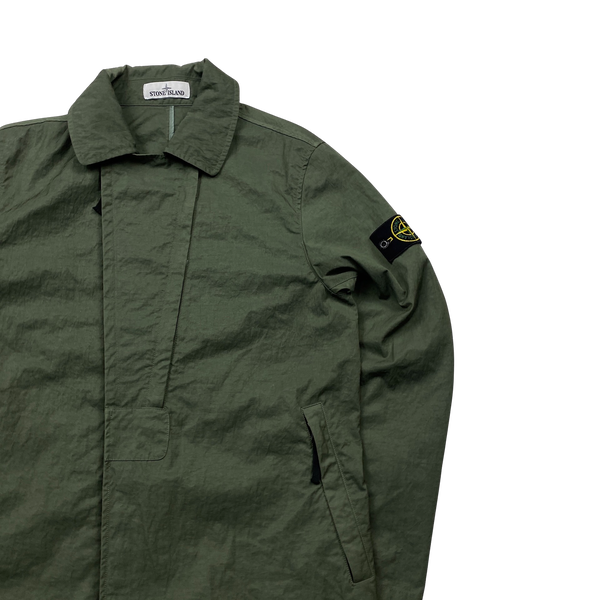 Stone Island Green Tightly Woven Nylon Twill-TC Jacket - Small