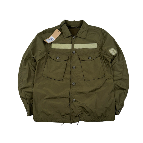 Ten C Khaki Lightweight Multi Pocket Tempest Shield Overshirt Jacket - Large