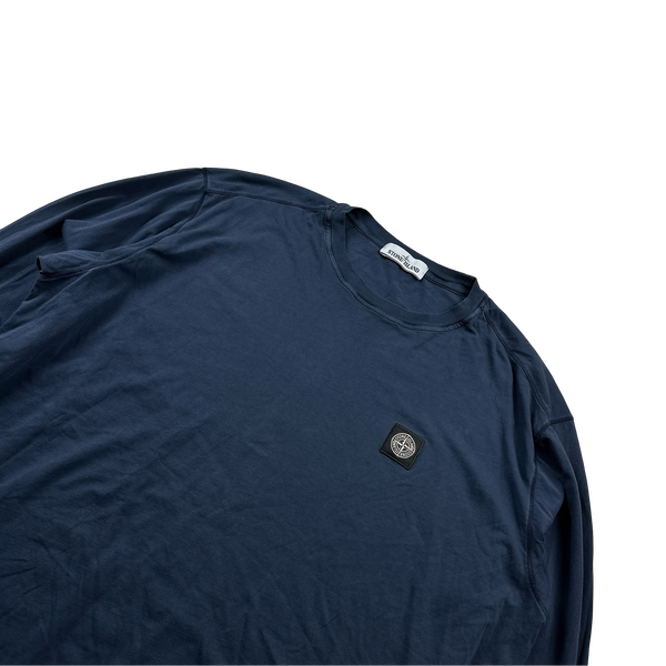 Stone Island Navy Cotton Long Sleeve T Shirt - 3XL