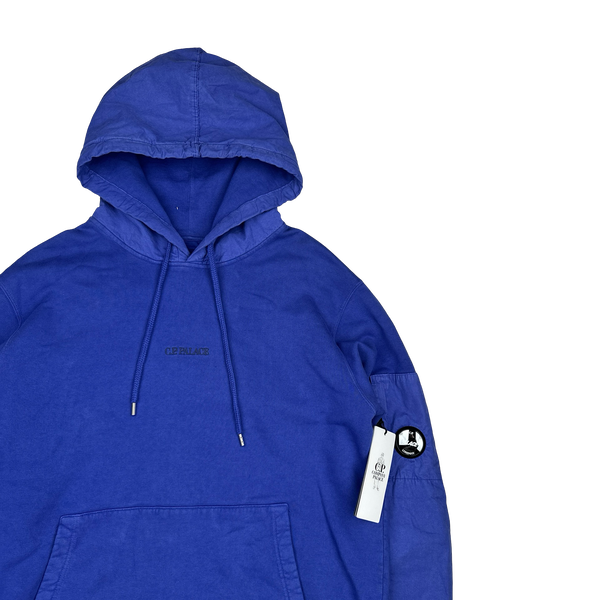 CP Company x Palace Blue Spellout Lens Viewer Hoodie - Large