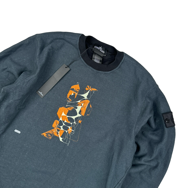 Stone Island 2022 Shadow Project Graphic Print Soft Cotton Crewneck - Small