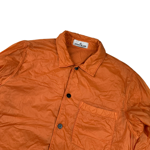 Stone Island 2023 Orange Micro Yarn Nylon Coach Overshirt - Small