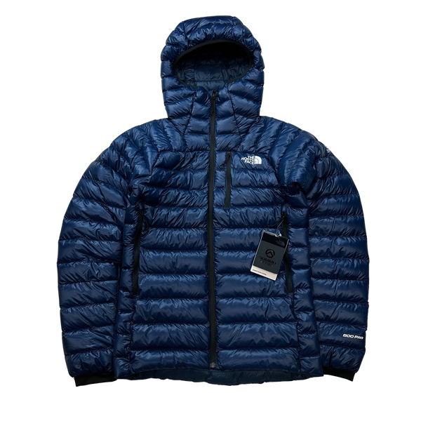 North Face Blue Summit Series 800 Down Hooded Puffer Jacket