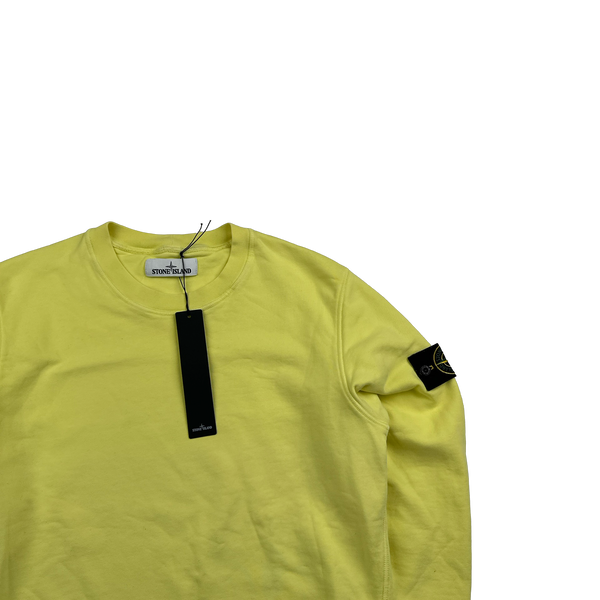 Stone Island 2020 Yellow Cotton Sweatshirt - Small