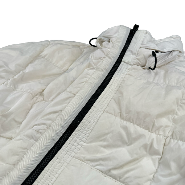 Stone Island White Garment Dyed Crinkle Reps Puffer Jacket - Medium