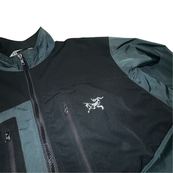 Arcteryx Grey/Black Nylon Zipped Windbreaker - Large
