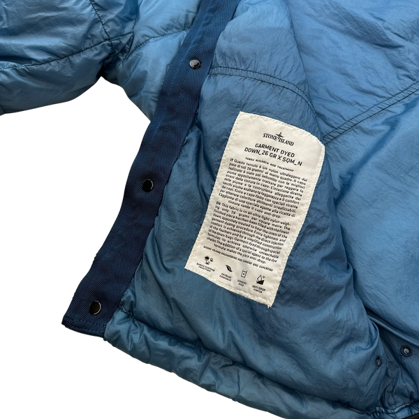 Stone Island 2013 Sky Blue Garment Dyed Puffer Jacket - Medium