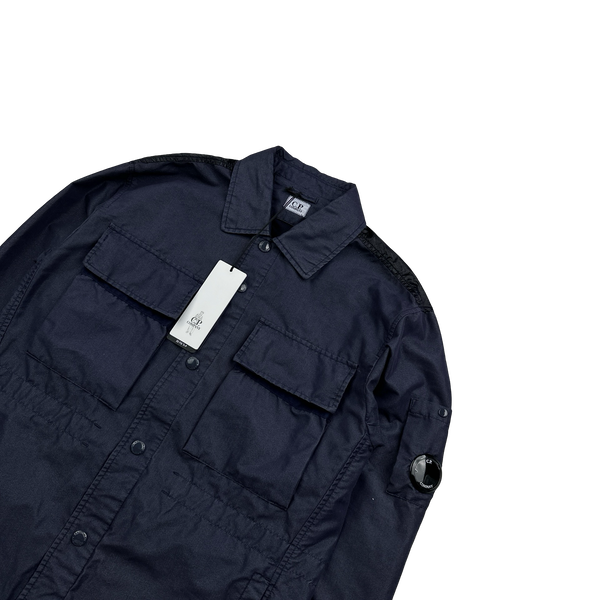 CP Company 50 Fili Tr-P Navy Buttoned Kan D Panel Coach Jacket - Small