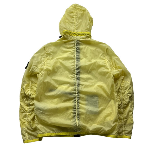 Stone Island Yellow Lamy Velour Hooded Jacket - Small
