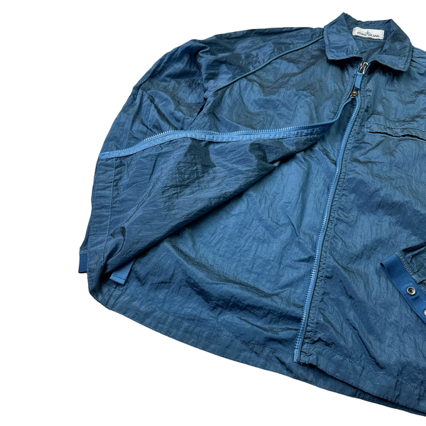 Stone Island 2022 Blue Nylon Metal Overshirt - Small