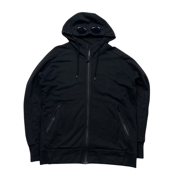 Cp company black goggle on sale hoodie