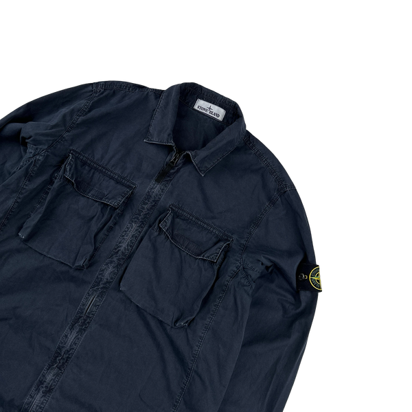 Stone Island 2022 Navy Double Pocket Overshirt - Medium