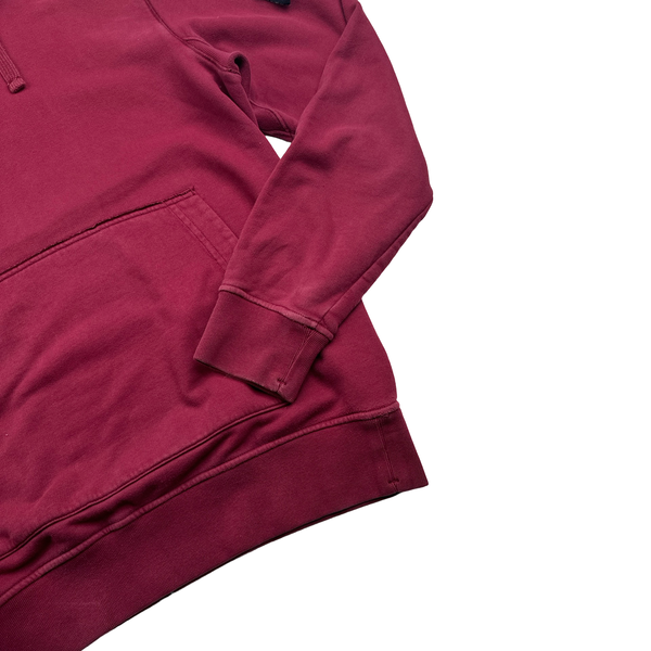 Stone Island 2018 Burgundy Cotton Pullover Hoodie - Large