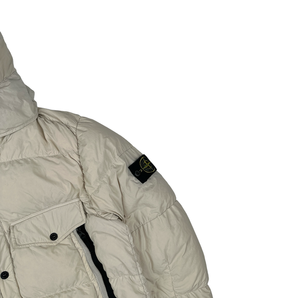 Stone Island 2016 Cream Organic Feel Tela Down Jacket - Large