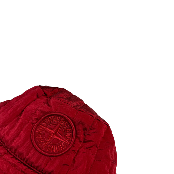 Stone Island 2022 Red Econyl Nylon Metal Embroidered Bucket Hat-Medium, Large & XL