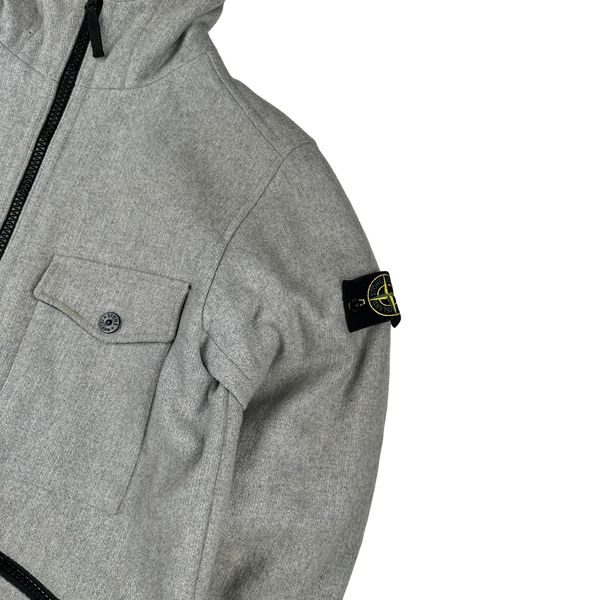 Stone Island 2017 Grey Panno Speciale Long Wool Jacket - Large