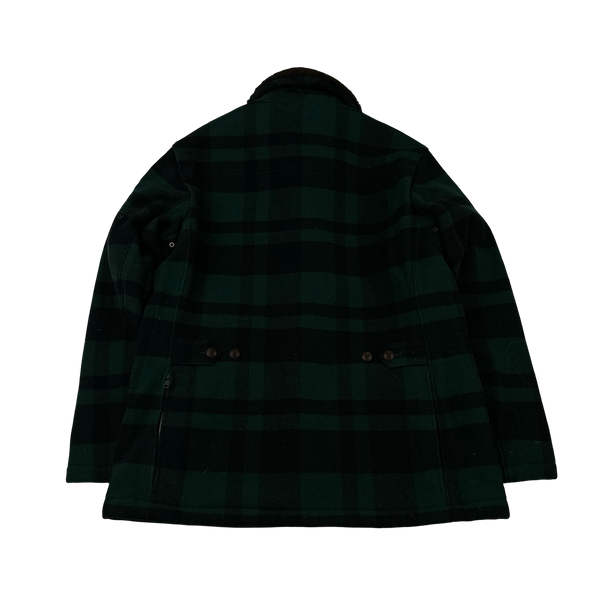 Ralph Lauren Wool Flannel Quilted Lined Shearling Collar Jacket - XL