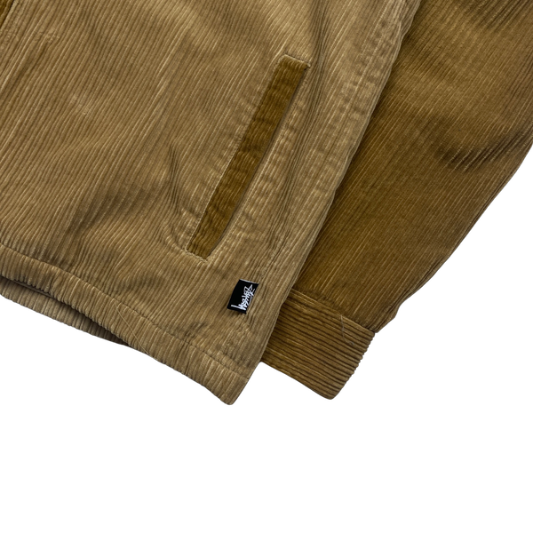 Stussy Brown Corduroy Patch Zipped Jacket - Medium