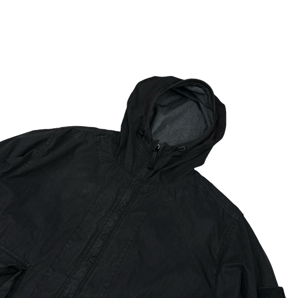 Stone Island 2019 Black 50 Fili Resinata Ghost Parka Jacket - Medium