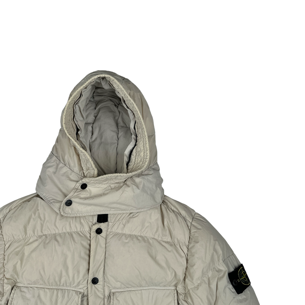 Stone Island 2016 Cream Organic Feel Tela Down Jacket - Large