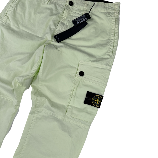 Stone Island Lime Green 2023 Slim Fit Cargo Trousers - Medium