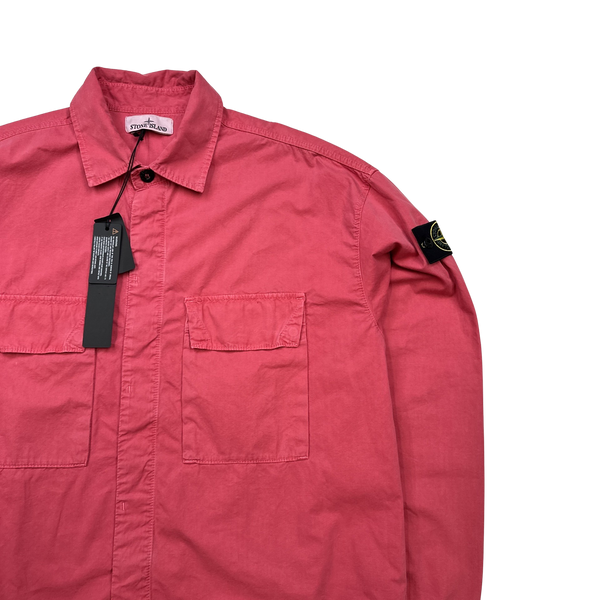 Stone Island 2023 Rose Pink Cotton Overshirt - Large