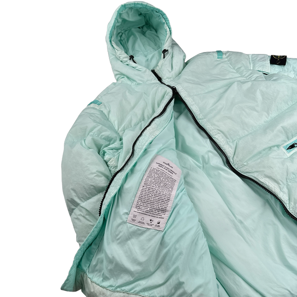 Stone Island 2022 Teal Crinkle R-NY Down Puffer Jacket - XL